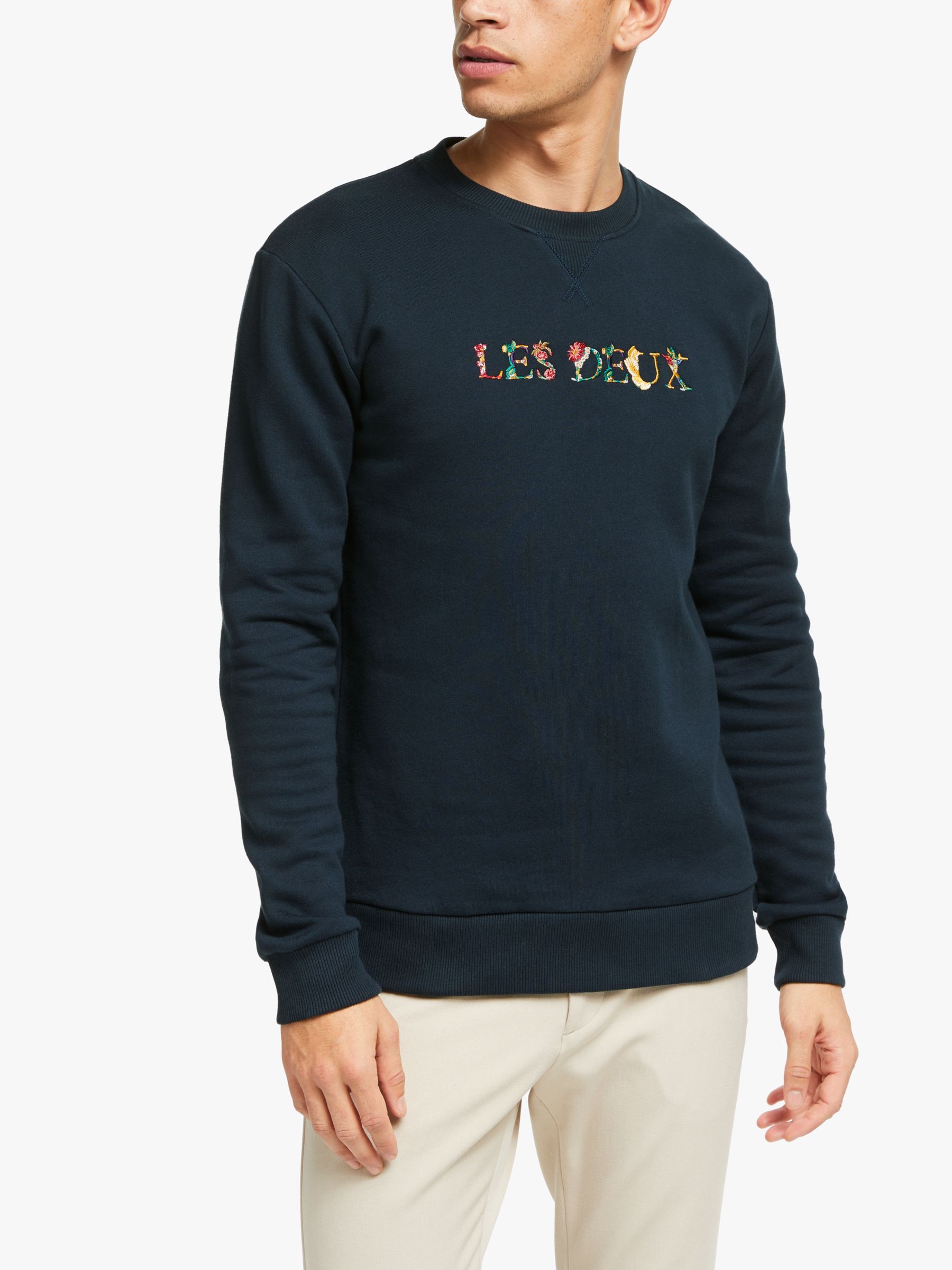 Les Deux Logo Sweatshirt, Dark Navy