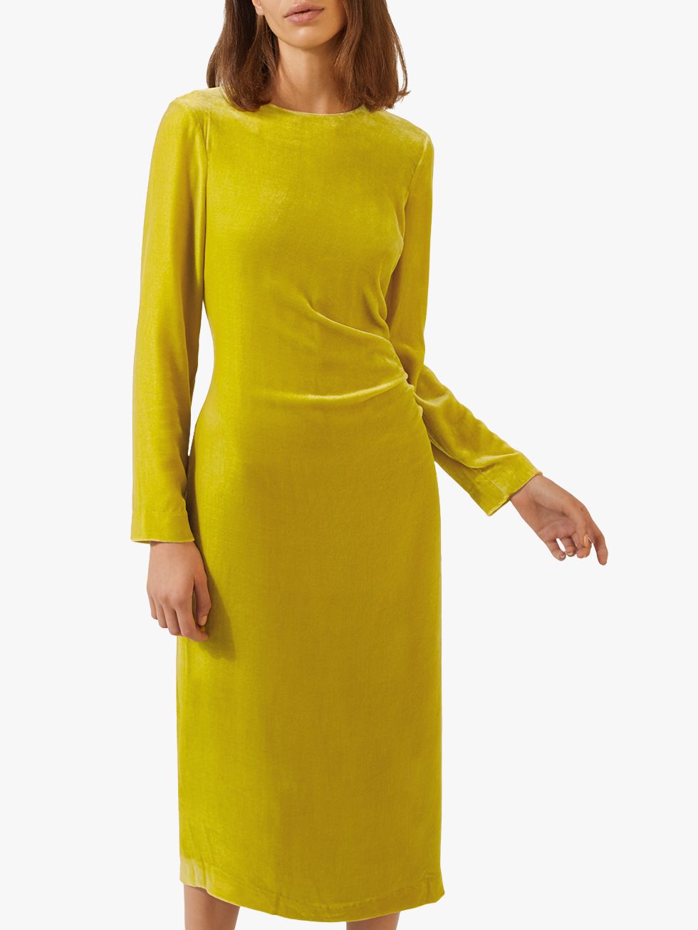 jigsaw yellow velvet dress
