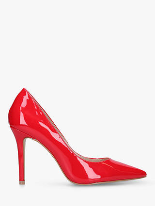 Carvela Kareless Stiletto Heel Court Shoes, Mid Red Patent