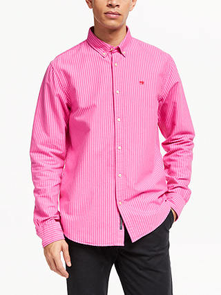 Scotch & Soda Long Sleeve Stripe Oxford Shirt, Pink