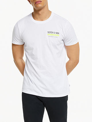 Scotch & Soda Crew Neck Logo T-Shirt, White