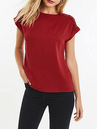 Oasis Lace Pattern T-Shirt, Red