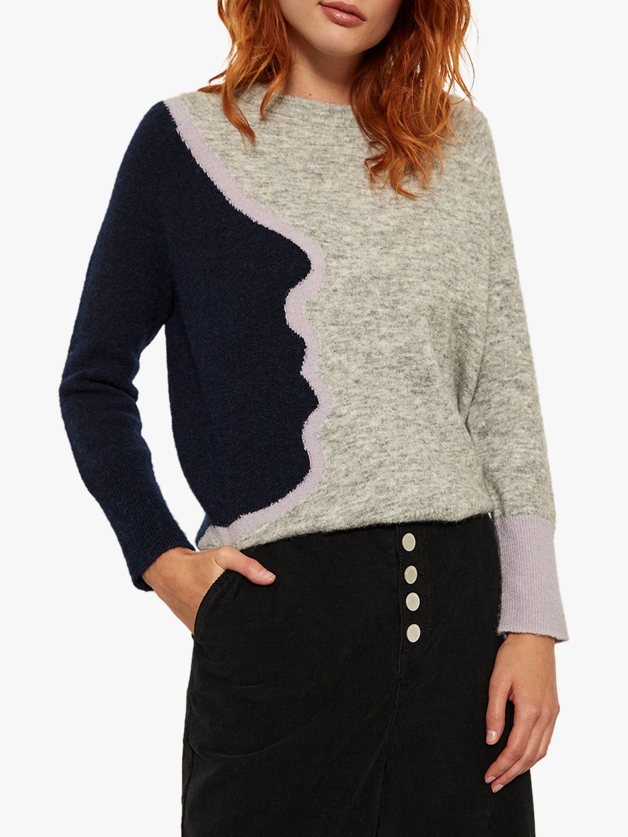 Mint Velvet Abstract Intarsia Knit Jumper, Multi at John Lewis & Partners