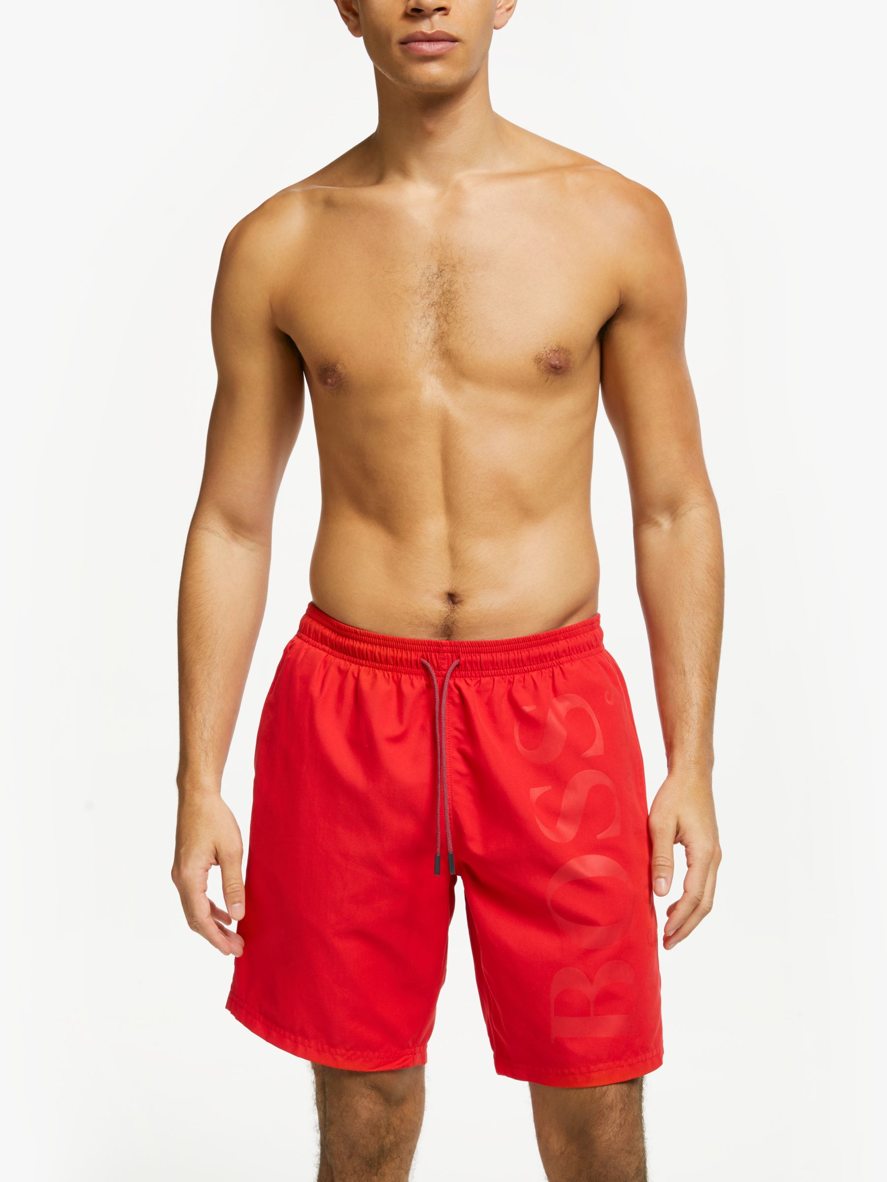 hugo boss red swim shorts