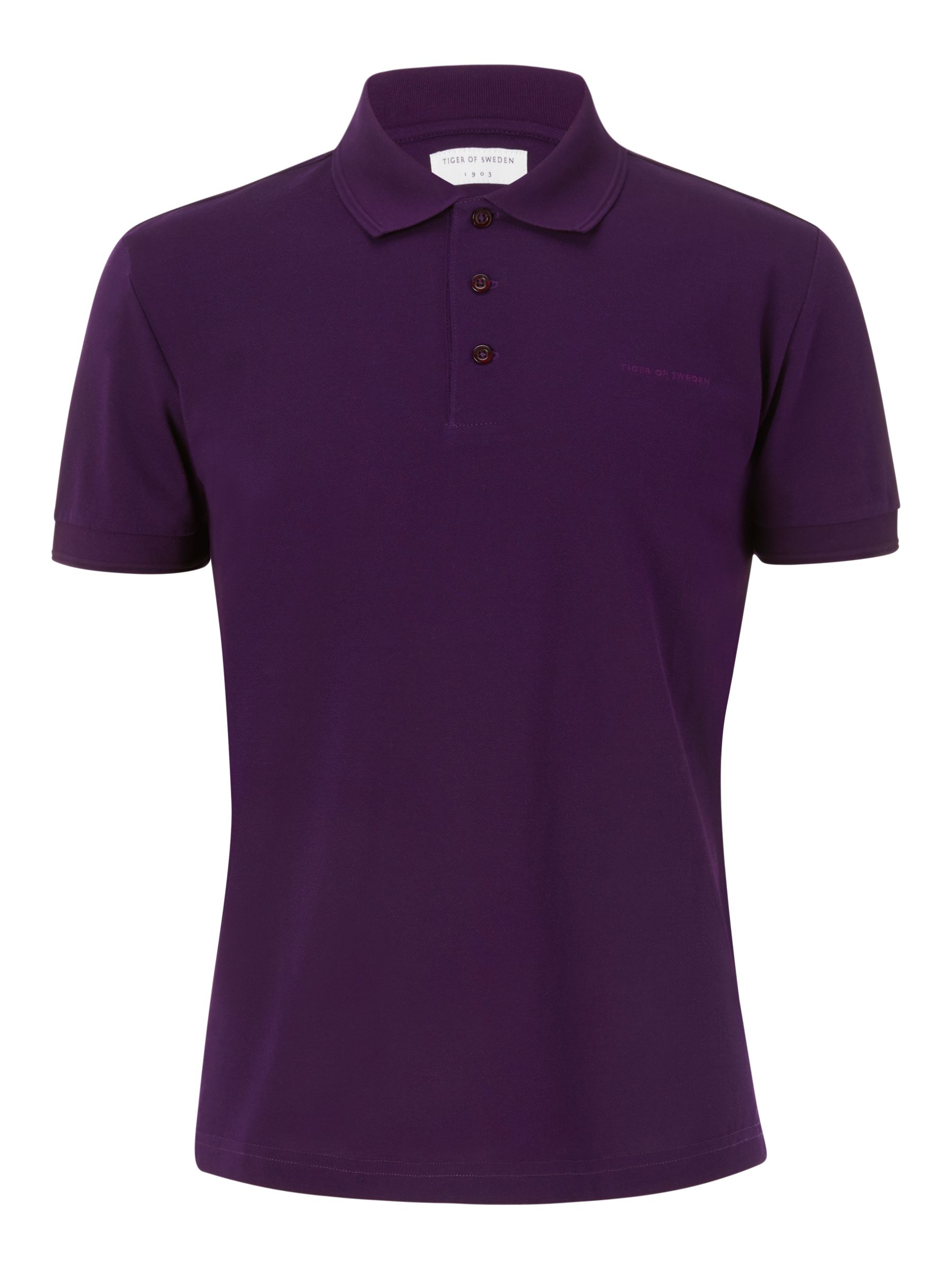 Tiger of Sweden Darios Polo Shirt, Purple at John Lewis & Partners