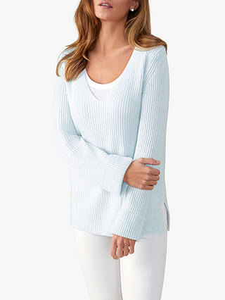 Pure Collection Toccato Textured Knit Jumper, Blue Mist