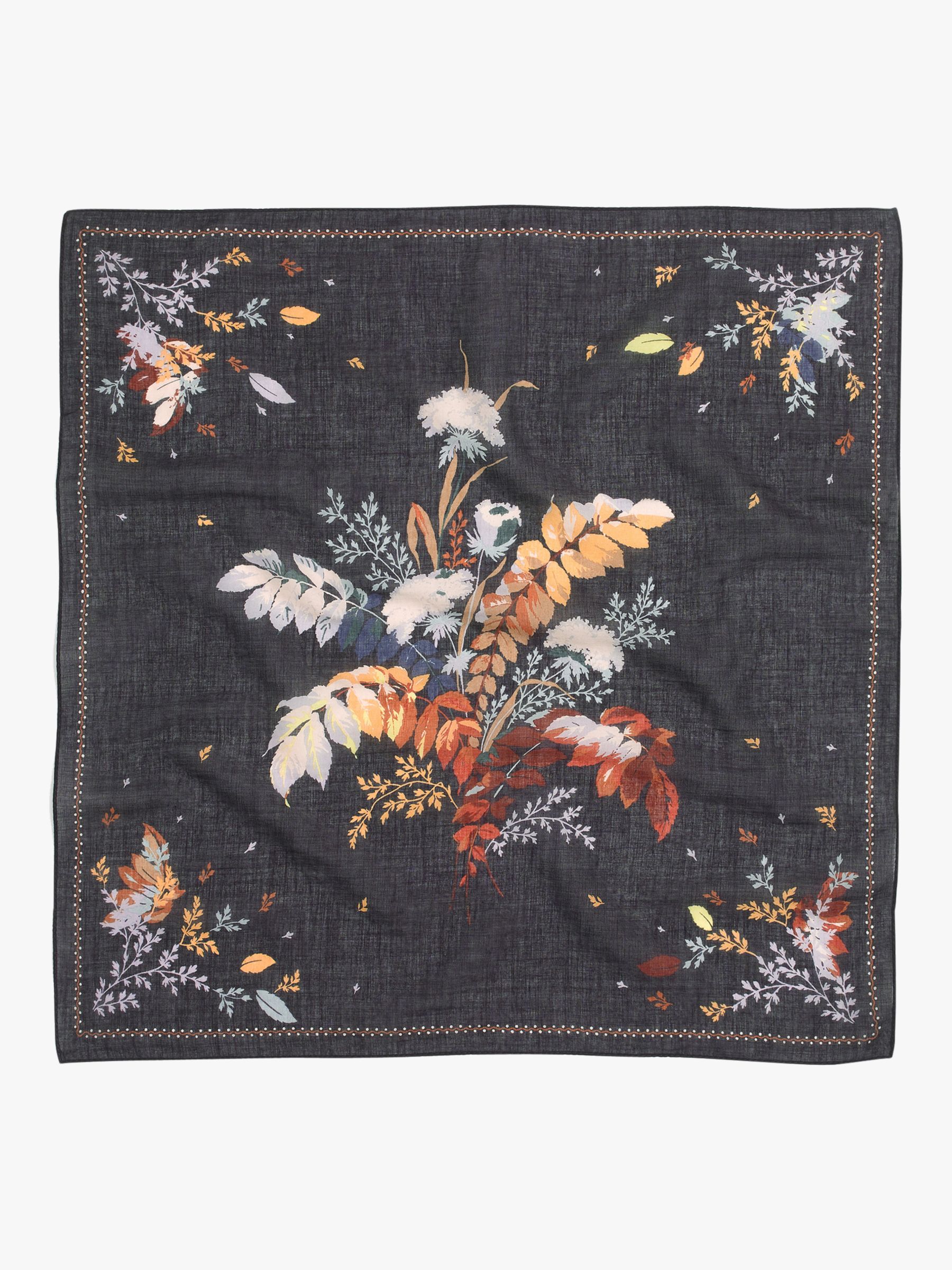 Madewell Washed Cotton Floral Print Bandana, Black/Multi, One Size