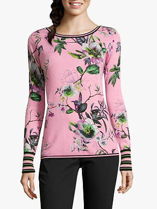 Betty Barclay Floral Print Jumper, Rose/Green
