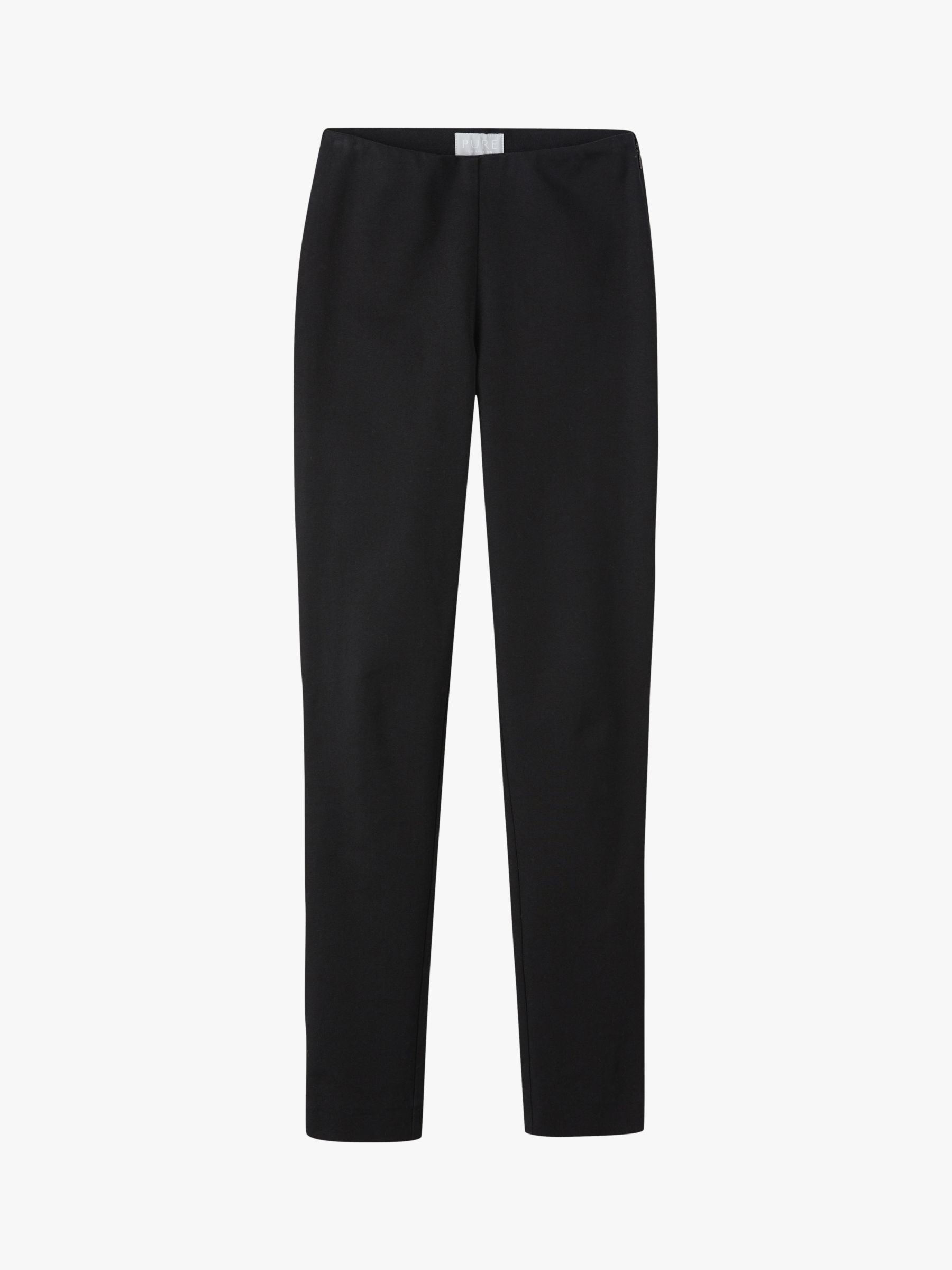 Pure Collection Cotton Stretch Trousers, Black at John Lewis & Partners