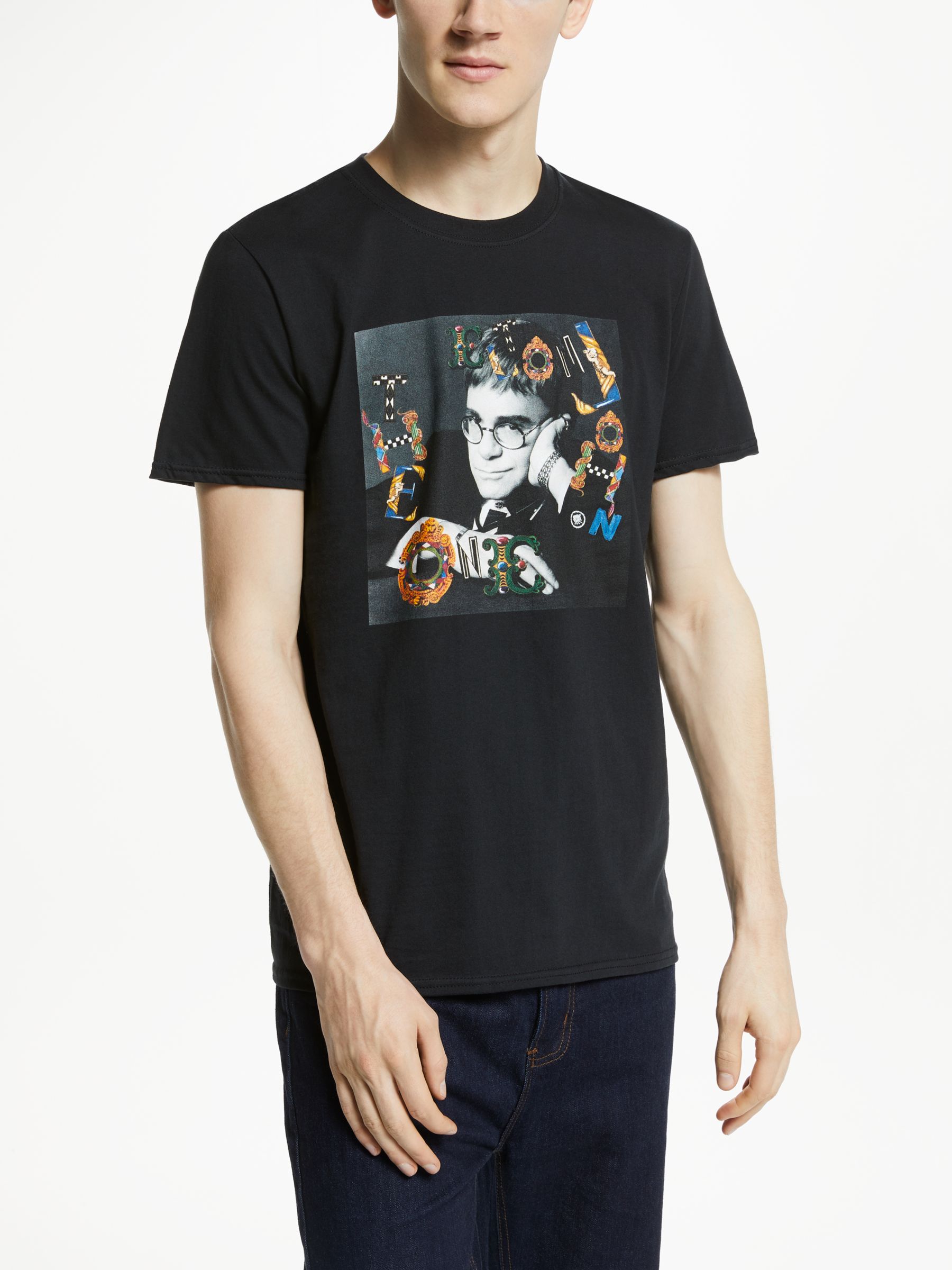 Elton John Vintage Image Graphic T-Shirt, Black
