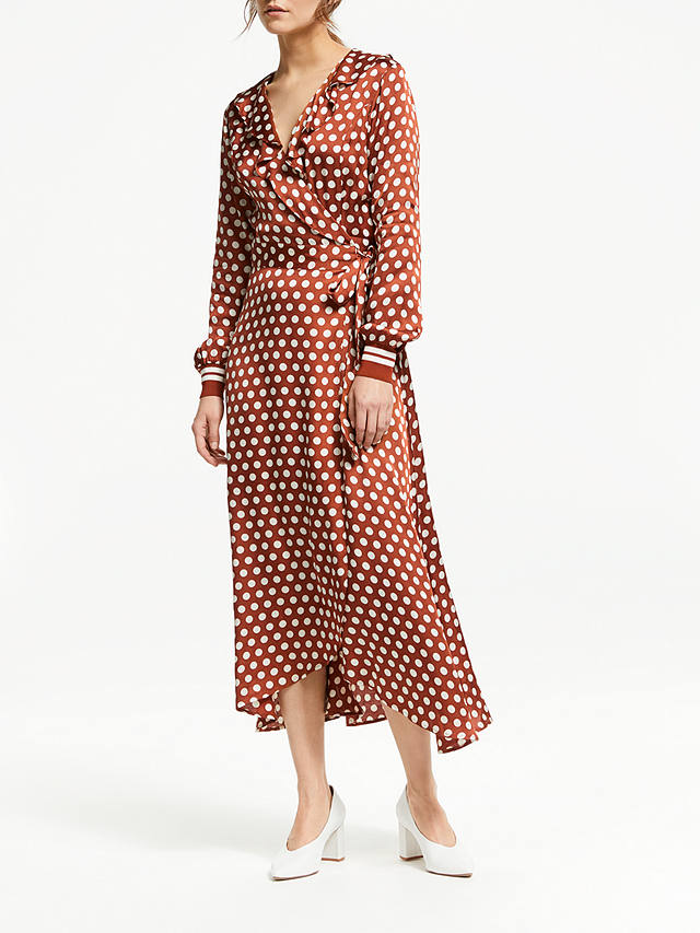 Second Female Spotty Wrap Dress, Rustic Brown