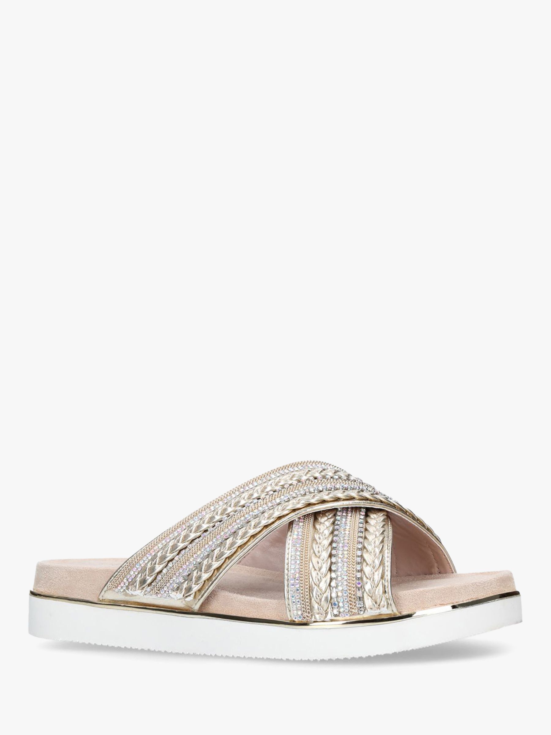 Carvela Beyond Embellished Slider Sandals, Natural Nude at John Lewis ...