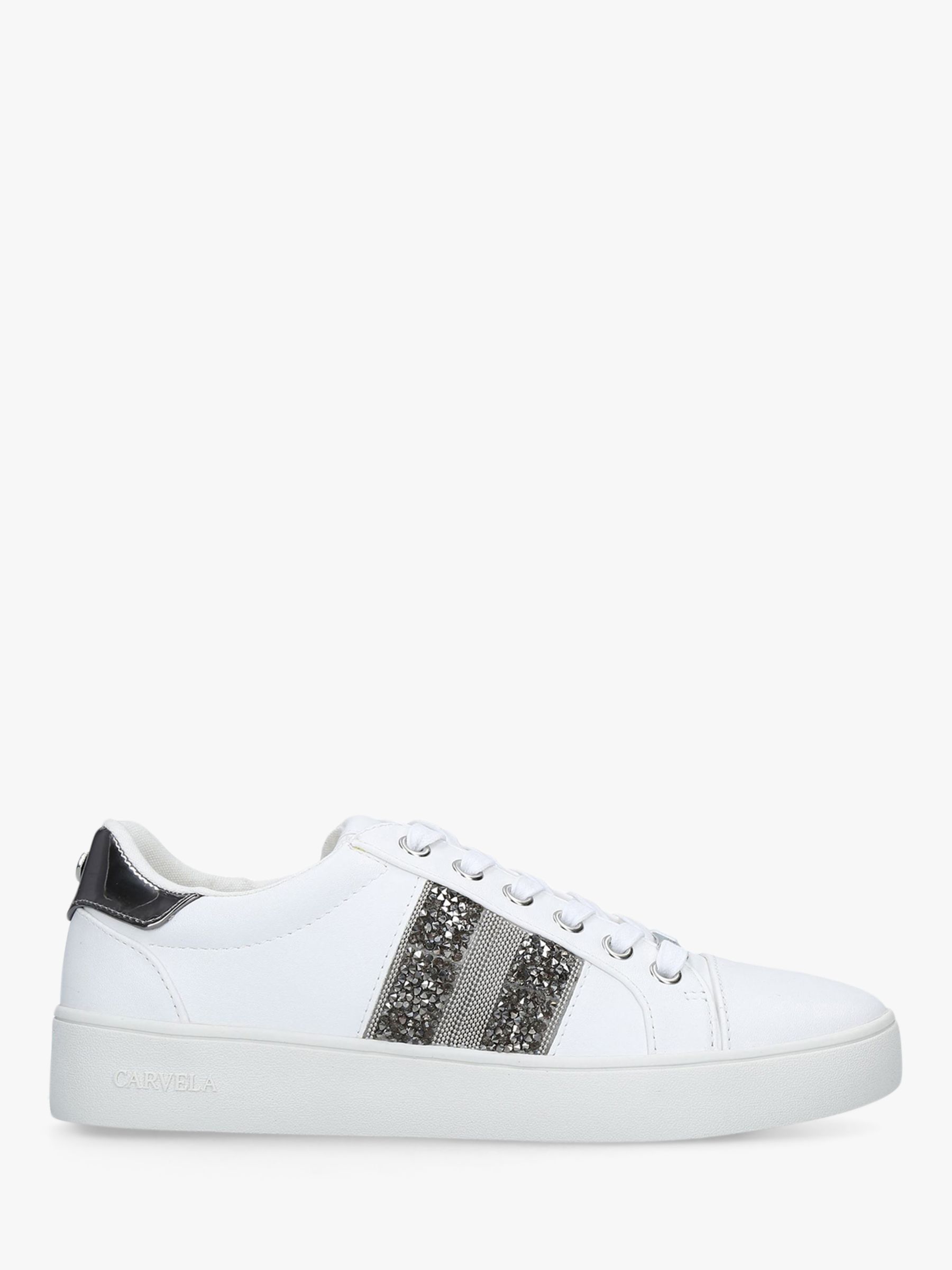 Carvela Luminous Embellished Low Top Trainers, White