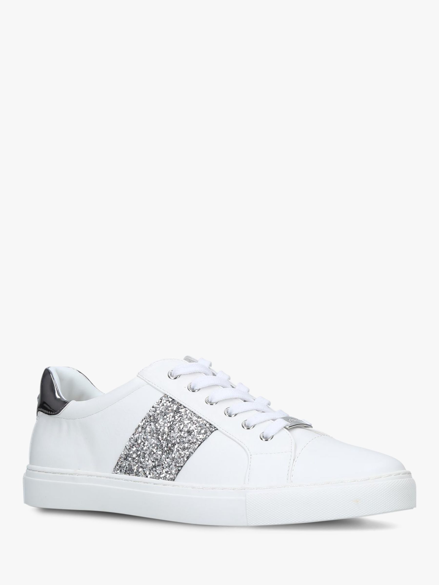 carvela light lace up trainers white