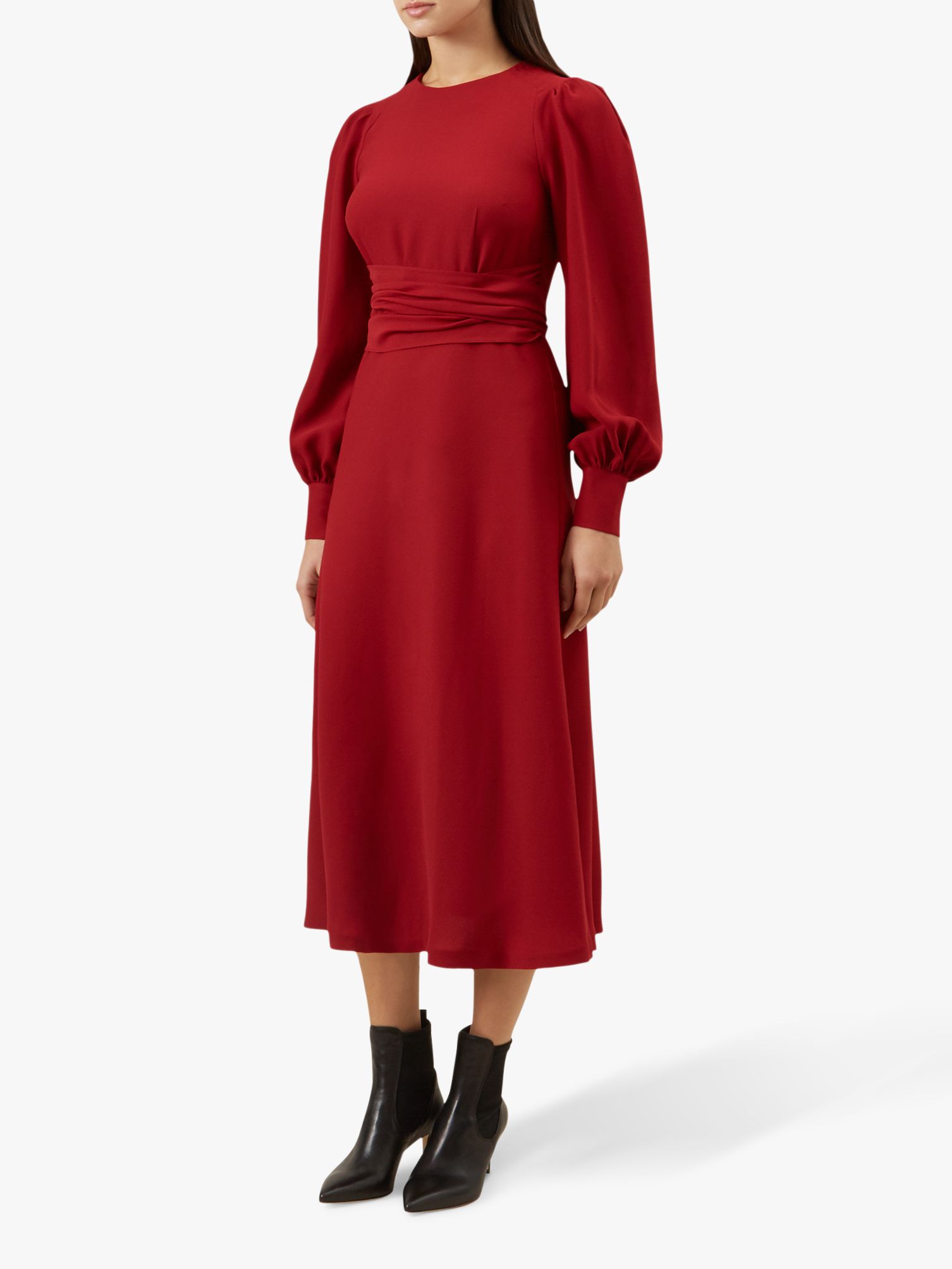 Hobbs Ruby Midi Dress, Red at John Lewis & Partners