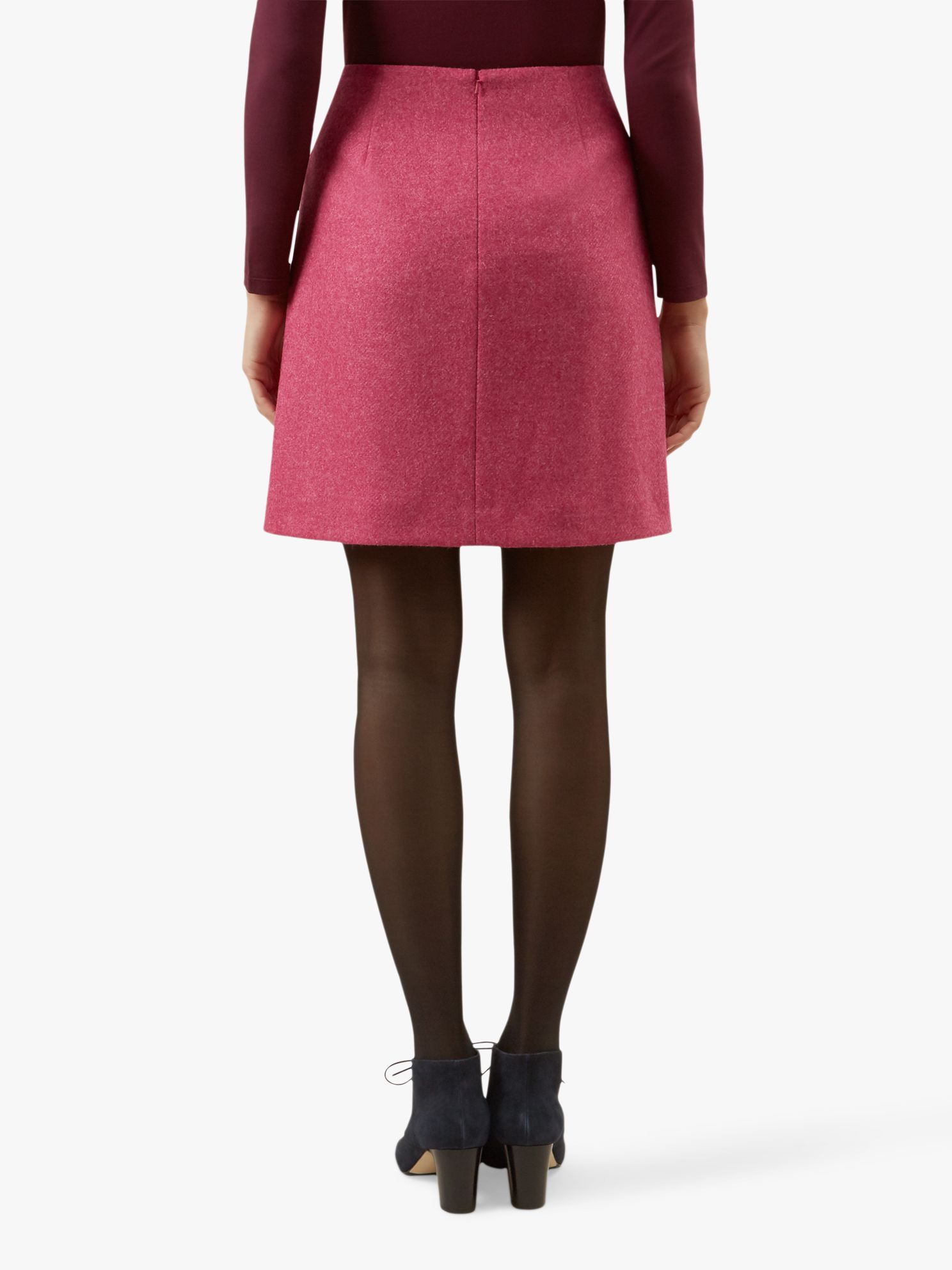 Hobbs Elea Wool Mini Skirt, Pink at John Lewis & Partners