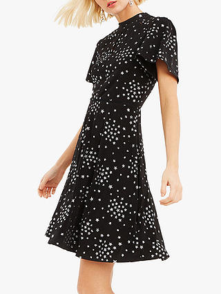 Oasis Glitter Stars Dress, Black