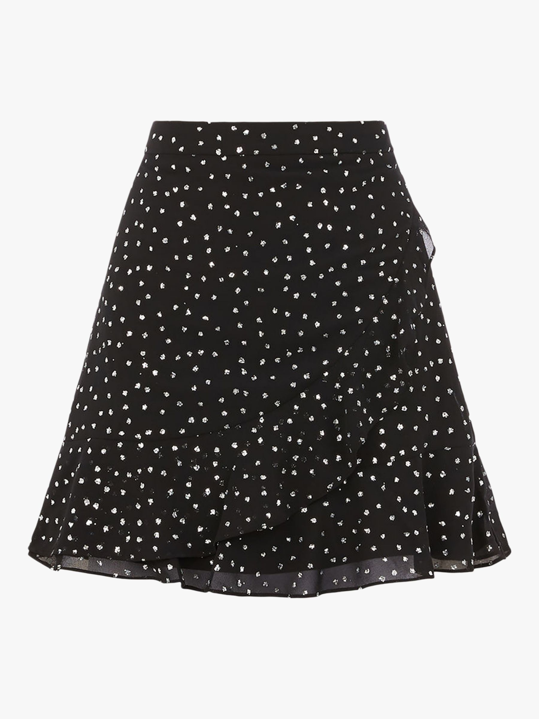 Oasis Glitter Spot Floaty Mini Skirt, Black