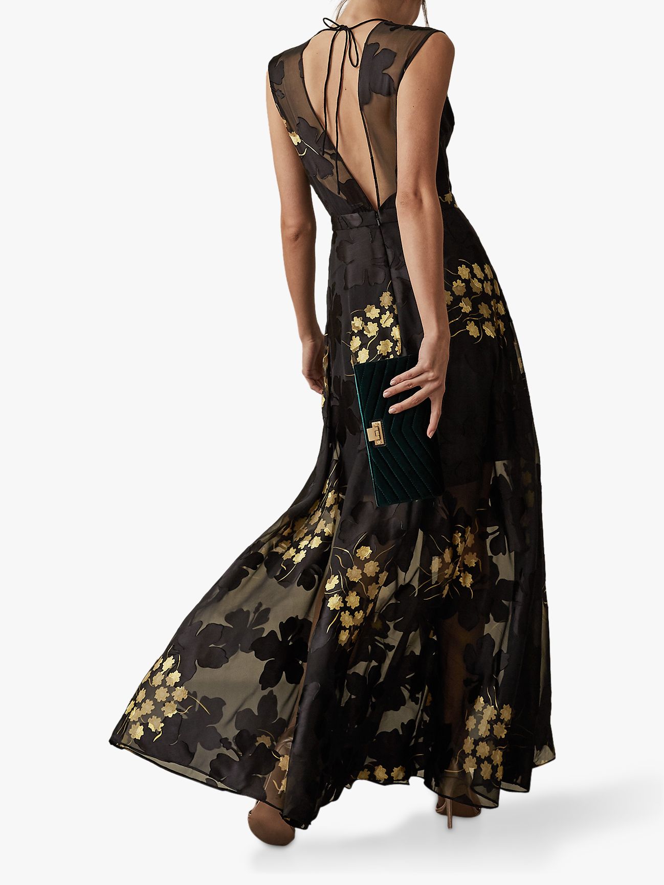 kaira floral burnout maxi dress