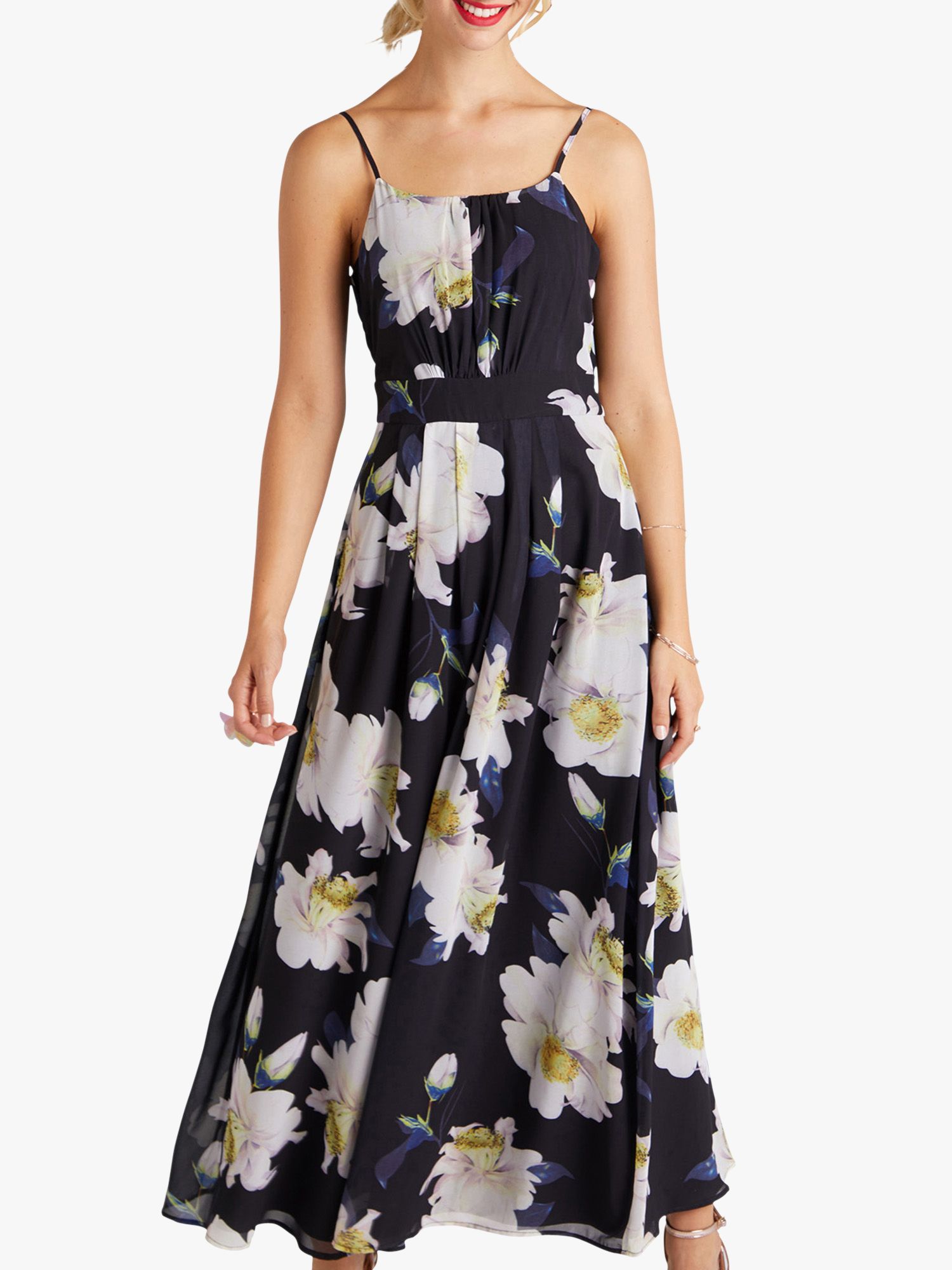 Yumi Floral Maxi Dress, Black at John Lewis & Partners