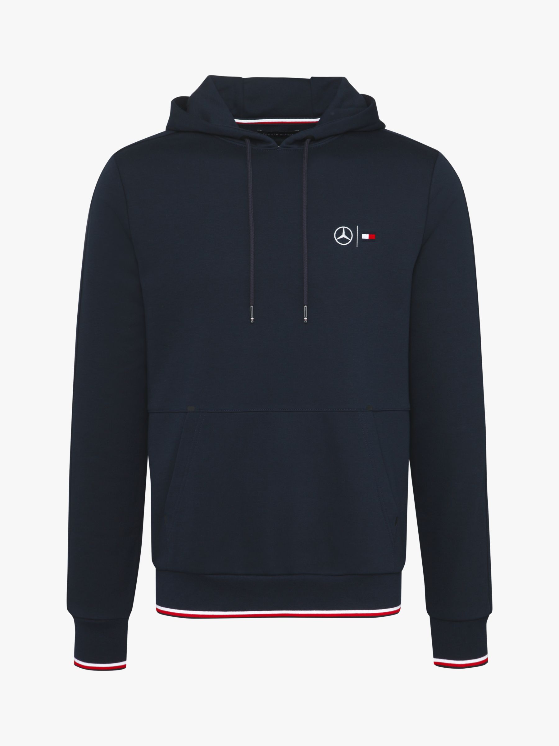 Tommy Hilfiger Mercedes Tech Terry Hoodie, Sky Captain at John Lewis ...