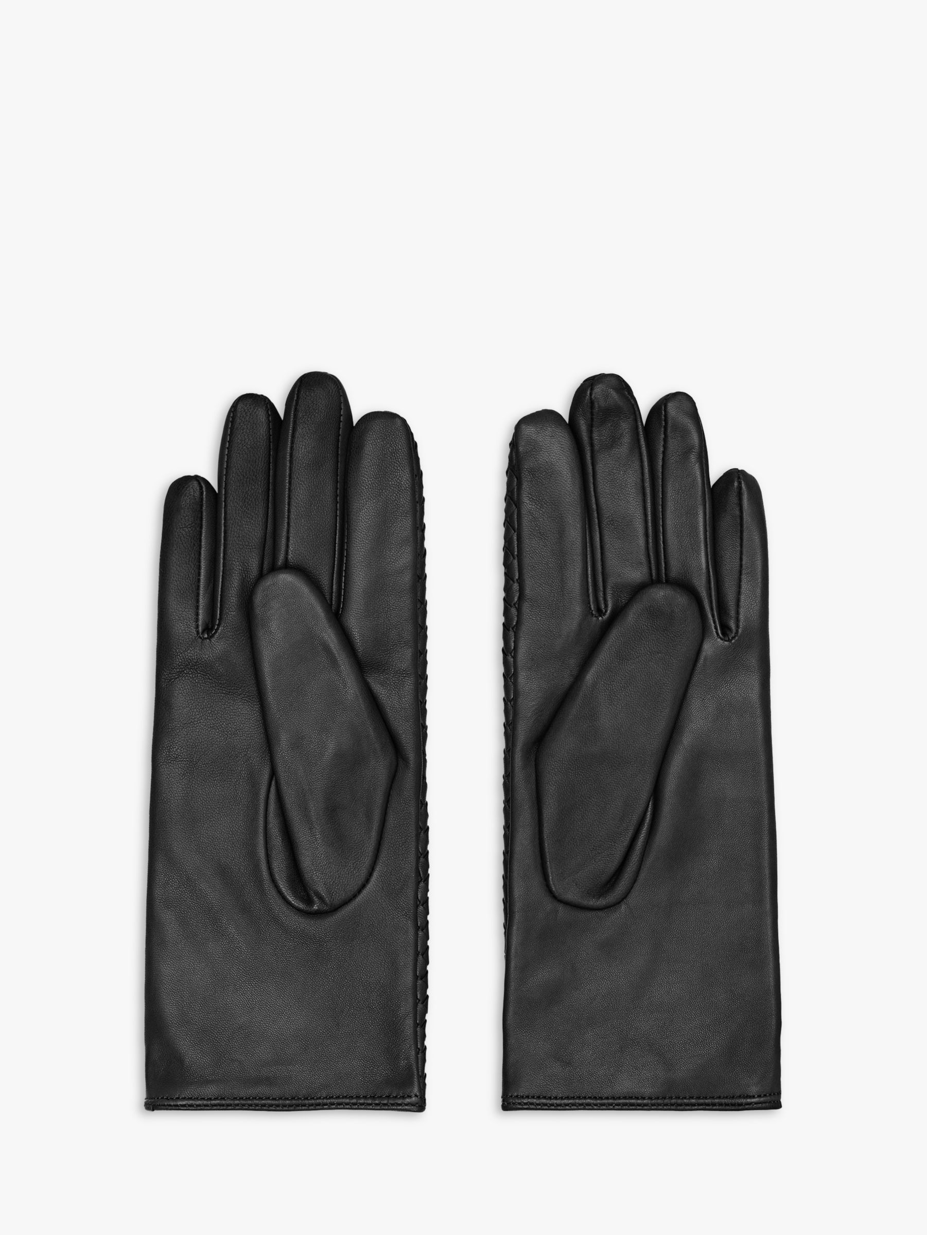 Reiss Milly Leather Woven Gloves