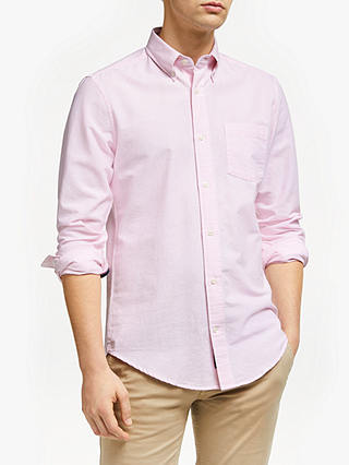 John Lewis Regular Fit Bengal Stripe Oxford Shirt, Pink