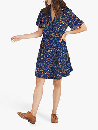 Madewell Wrap Floral Dress, Whisper Moonless Night