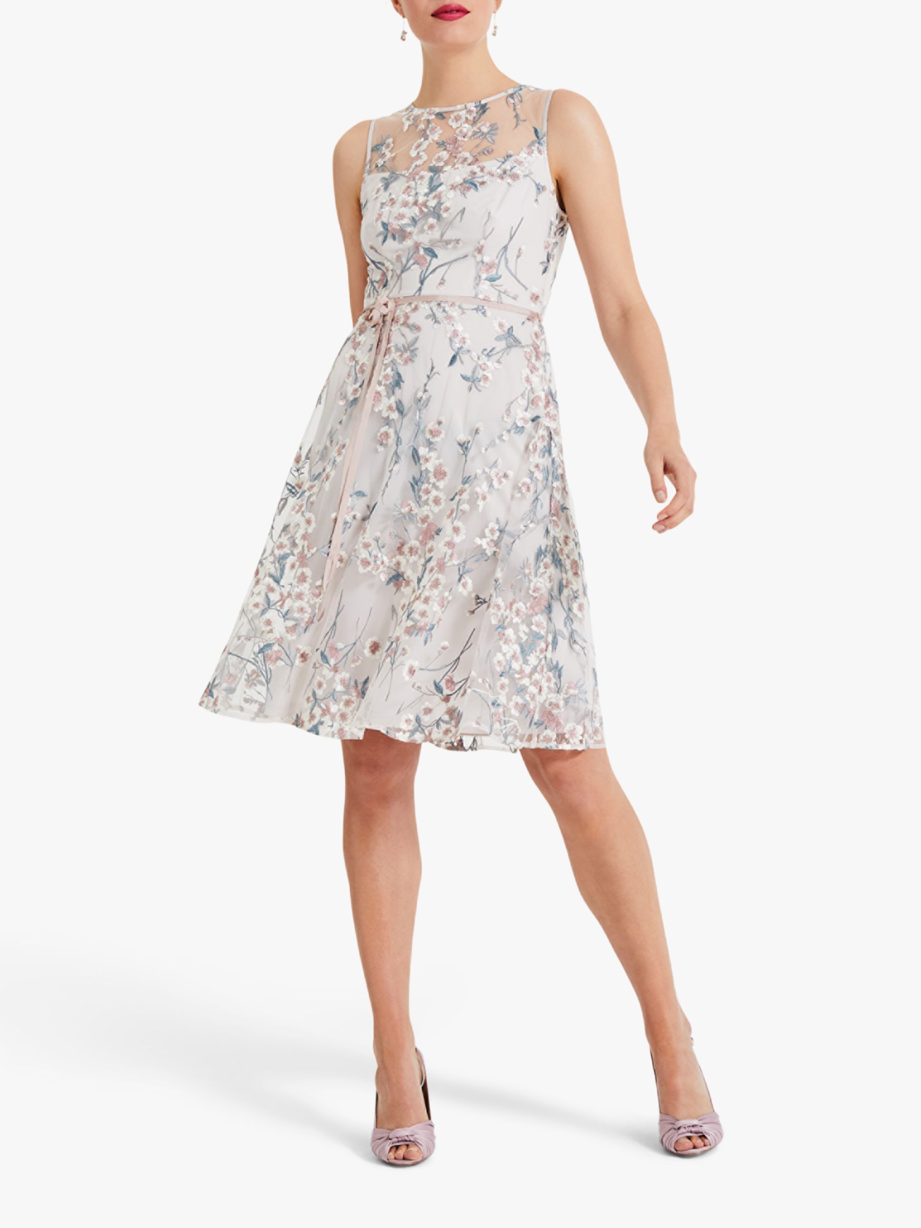 Phase Eight Maddy Fit and Flare Dress, Oyster at John Lewis & Partners
