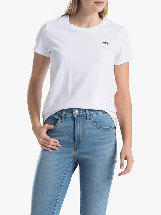 Levi's The Perfect Chest Logo Cotton T-Shirt, White