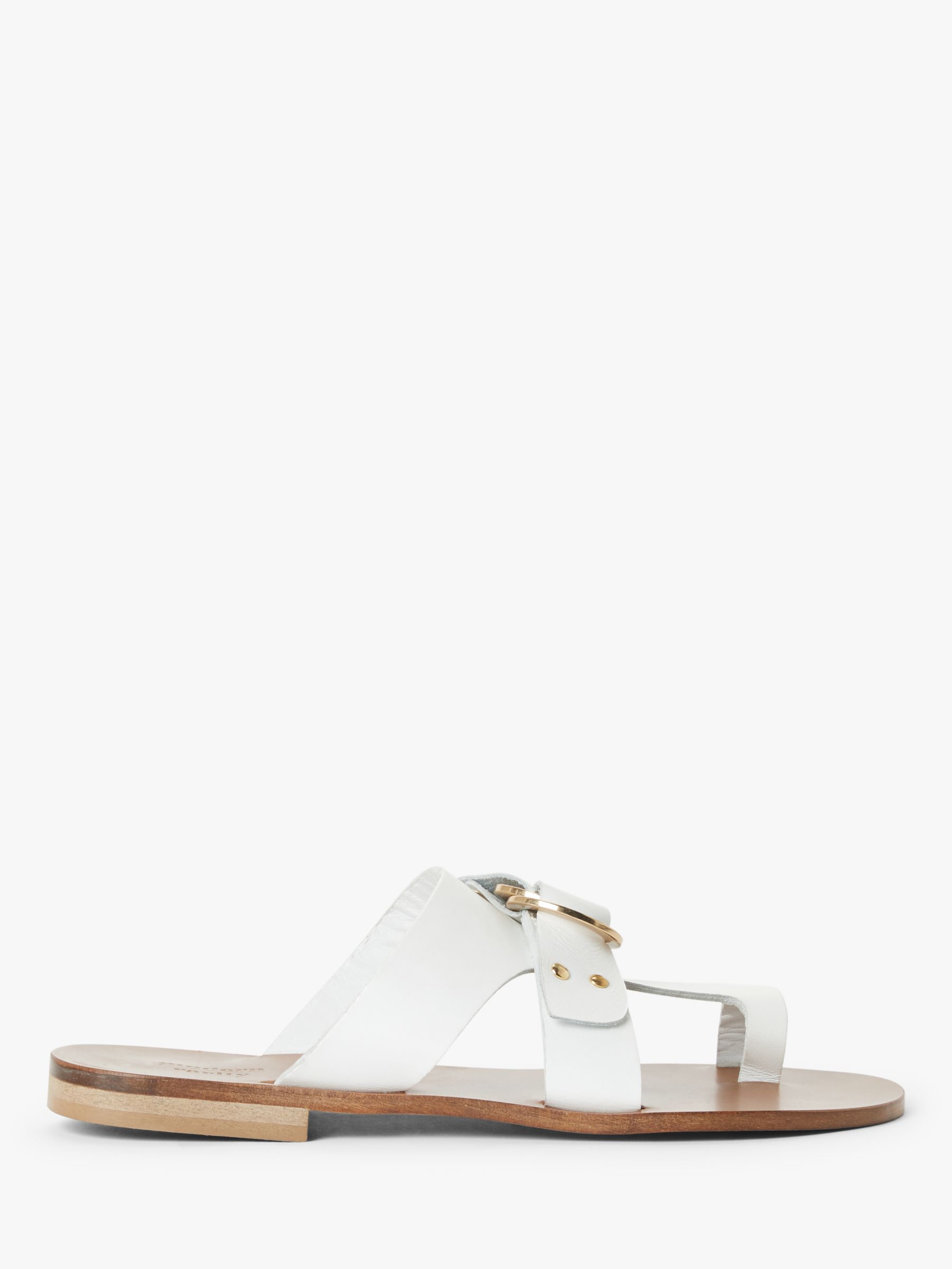 Modern Rarity Lucille Leather Buckle Sandals, White