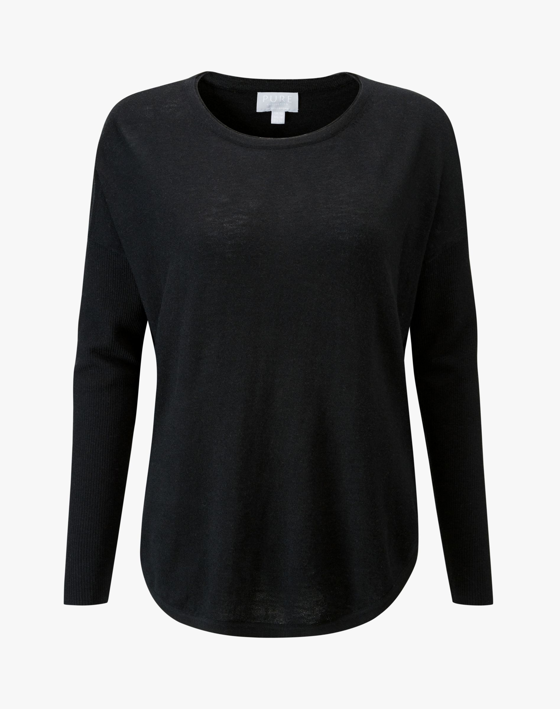 Pure Collection Split Back Jumper, Black