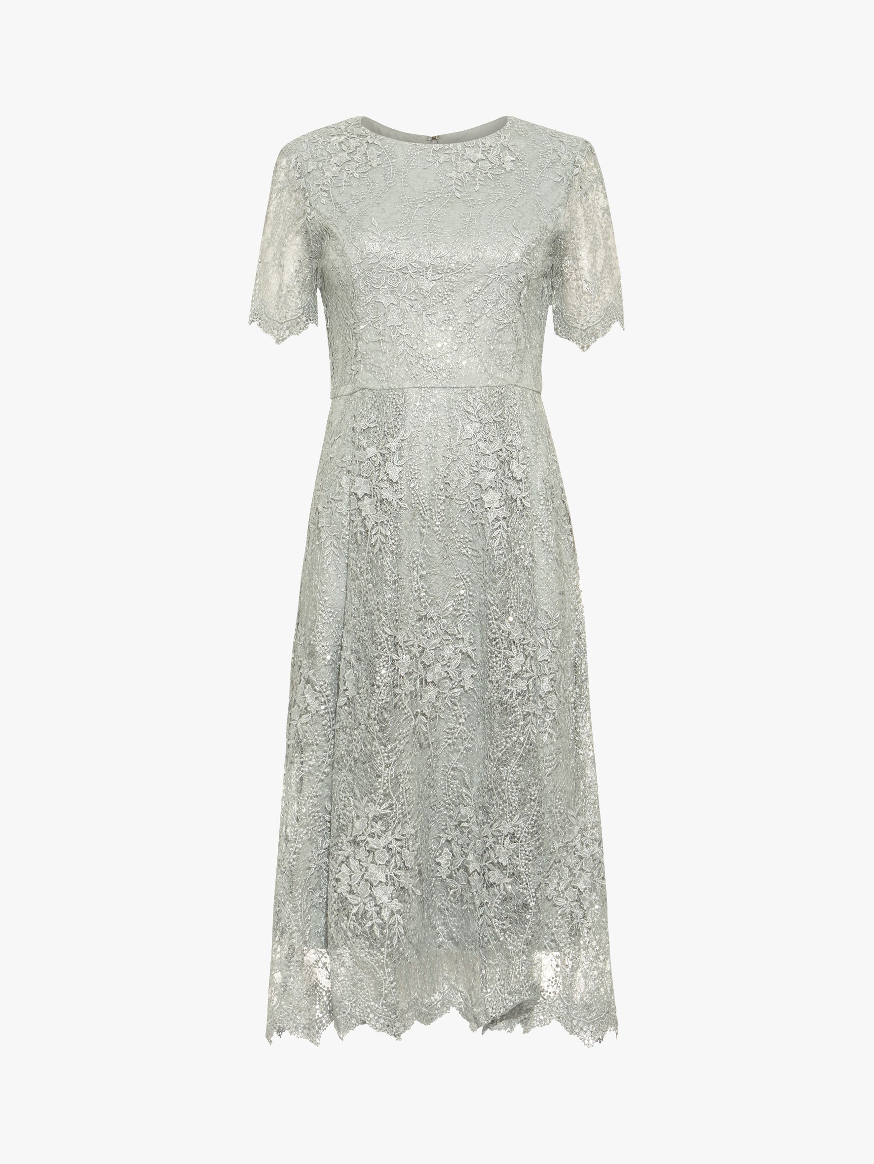 Phase Eight Malia Sequin Lace Dress, Petal, 12