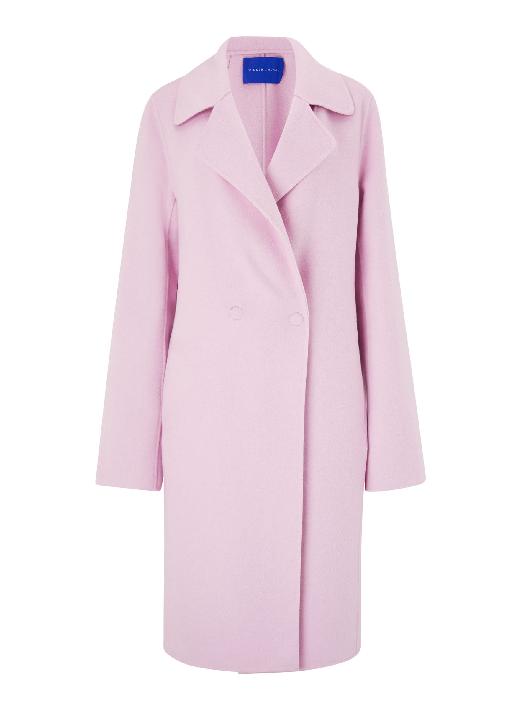 Winser London Lauren Wool Blend Coat, Lavender Pink at John Lewis ...