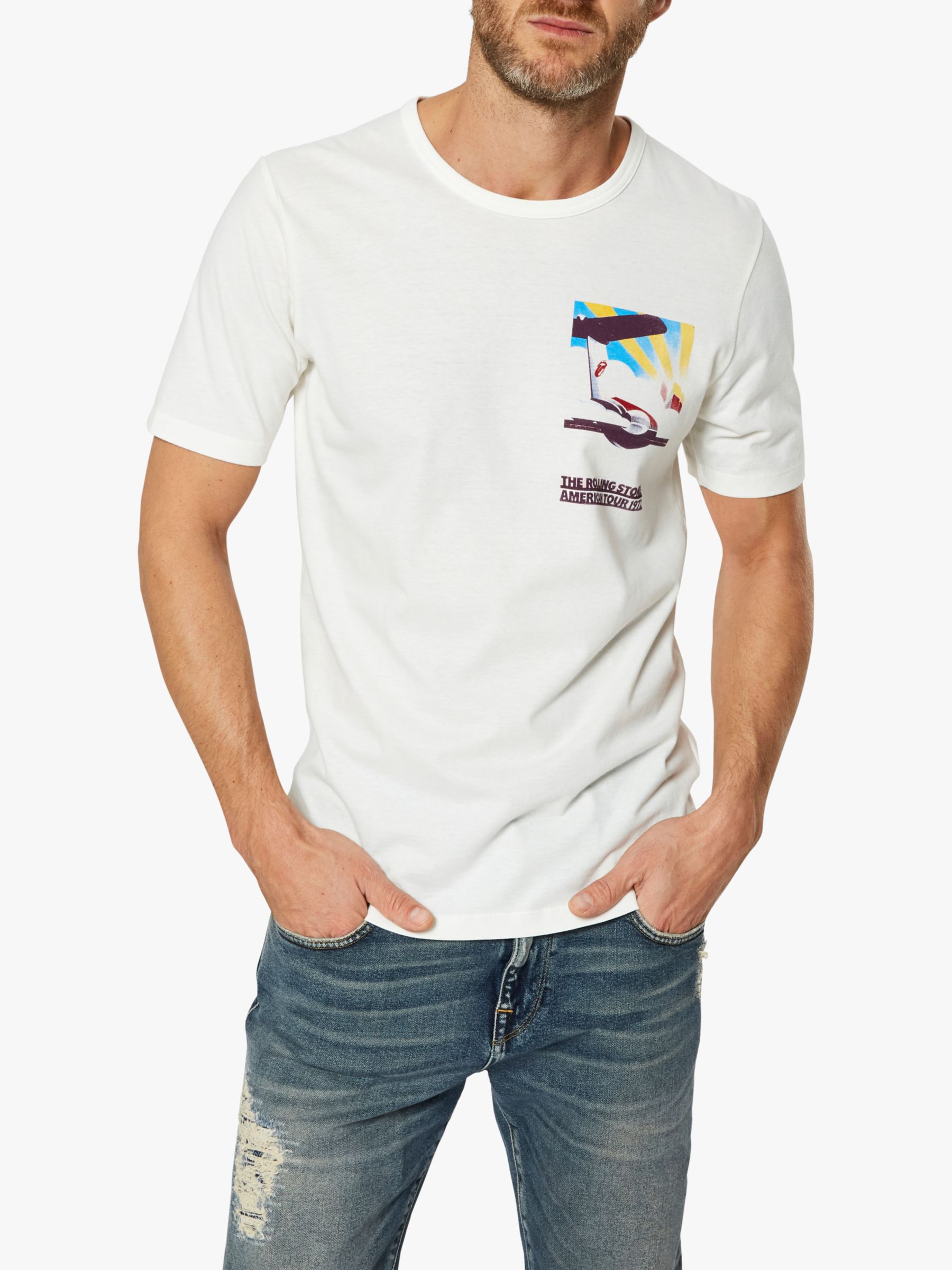 SELECTED HOMME Rolling Stones Organic Cotton T-Shirt, White at John ...