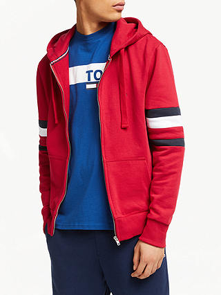 Tommy Jeans Tommy Classic Zip Through Hoodie, Flame Scarlet