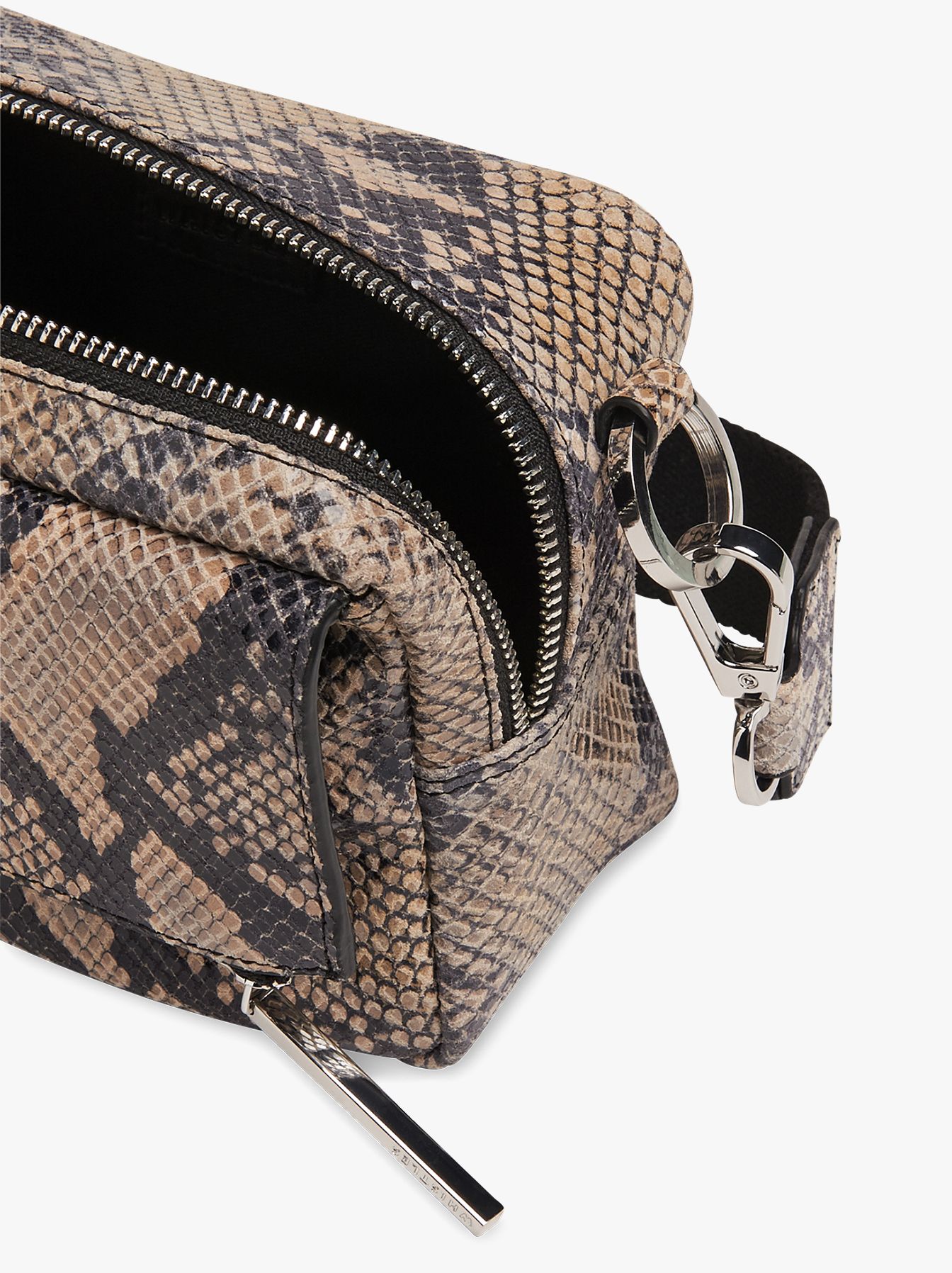 Whistles Bibi Snake Leather Cross Body Bag at John Lewis & Partners