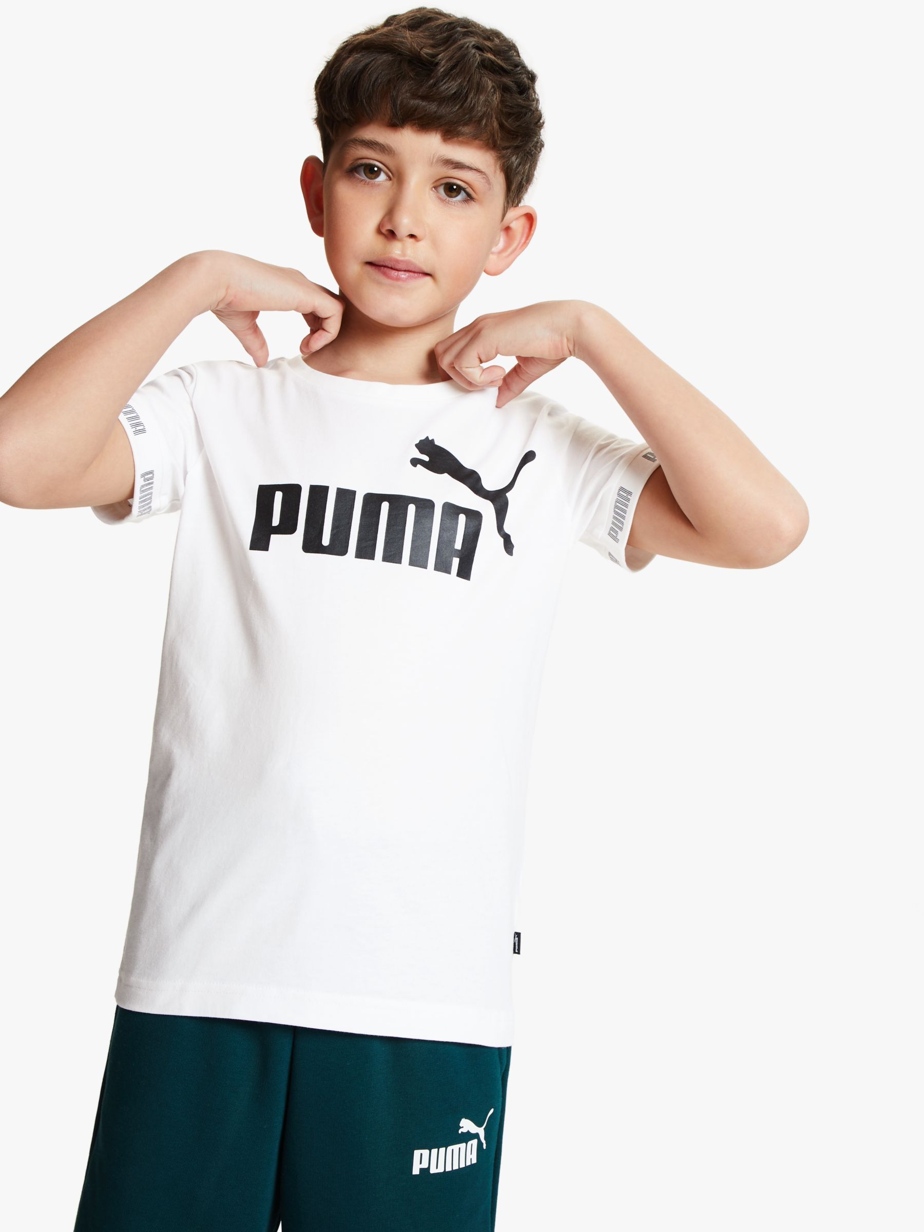 PUMA Boys' Repeat Print Logo T-Shirt at 