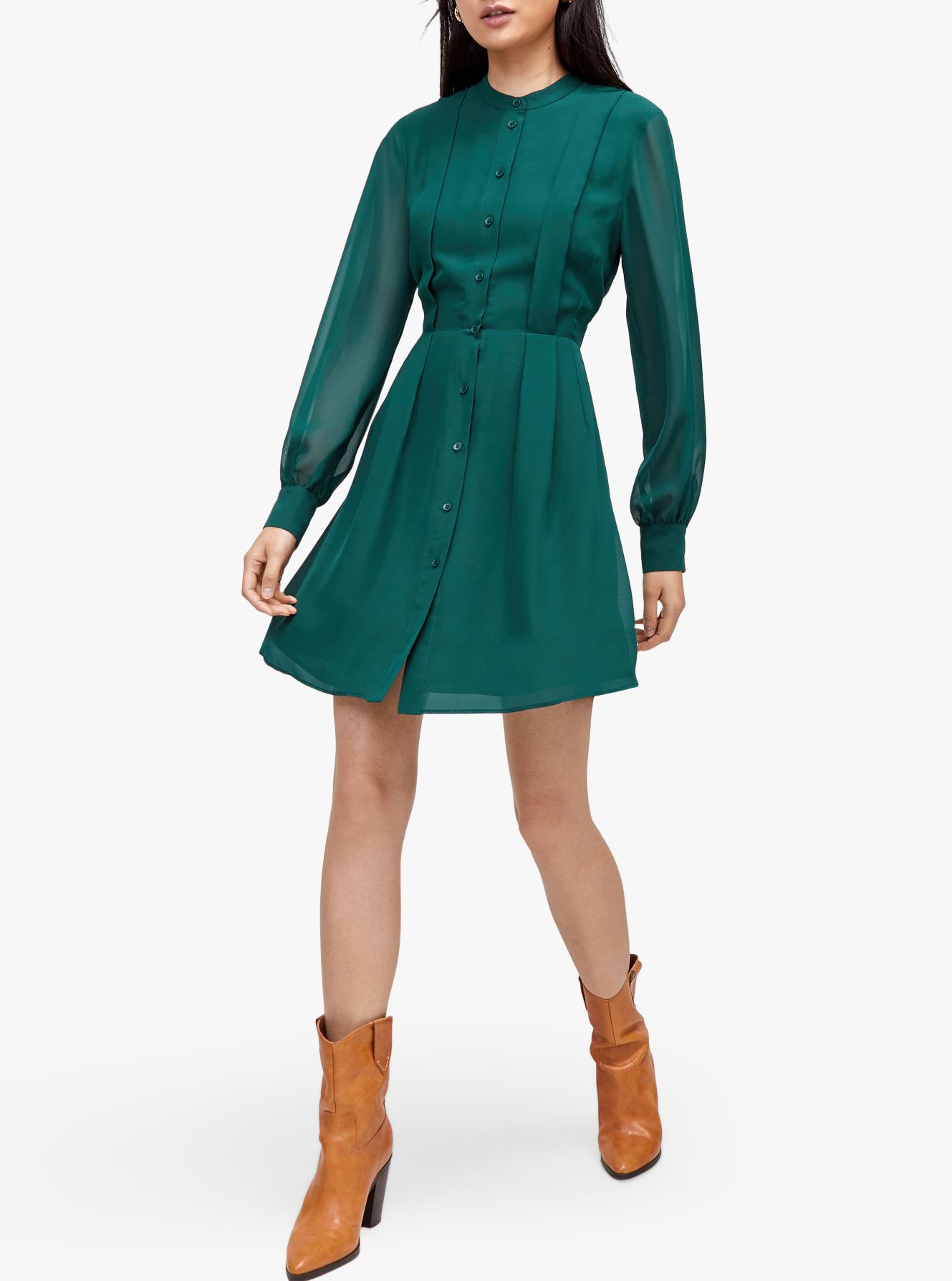 warehouse pleated shirt dress