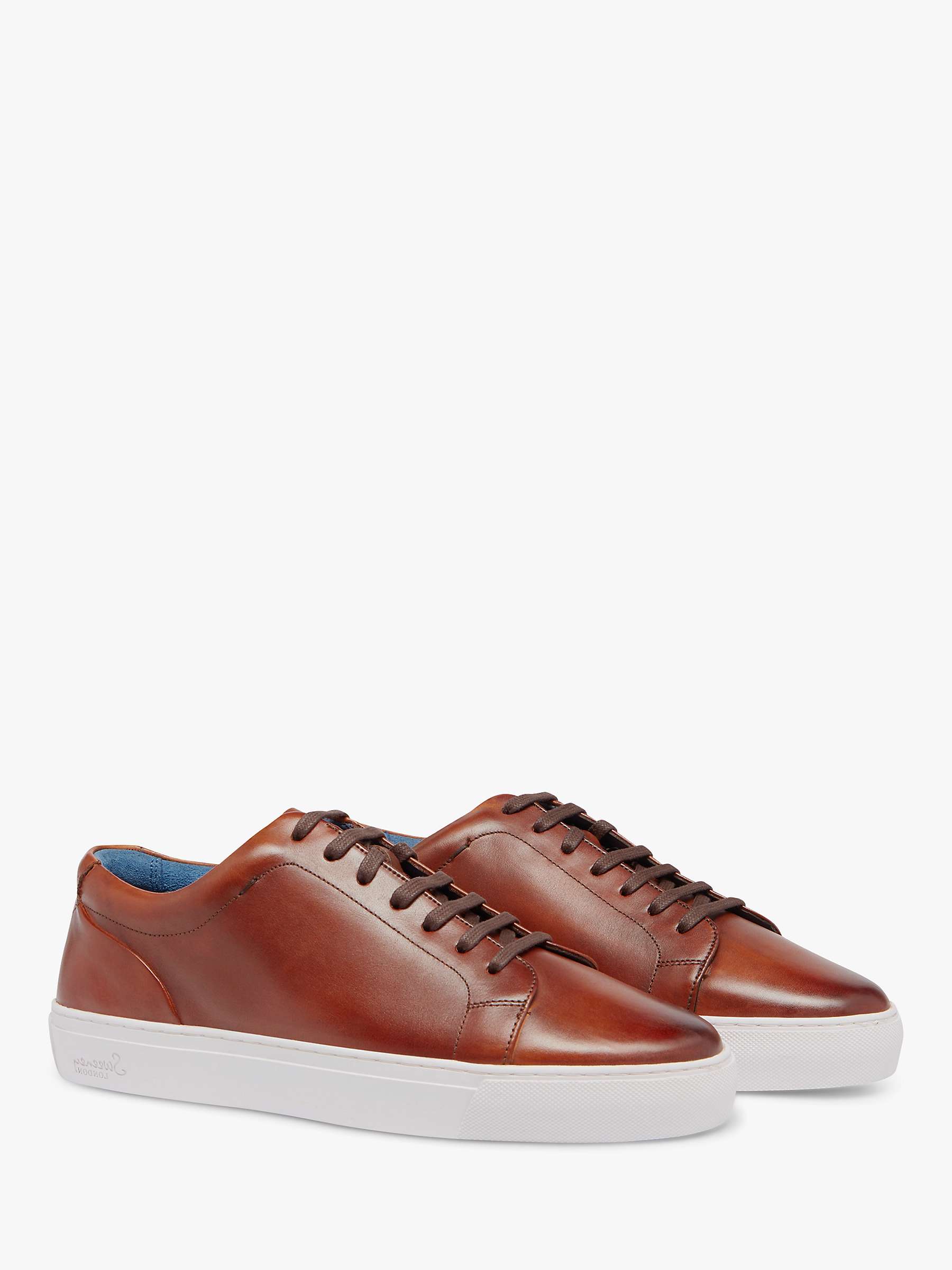 Oliver Sweeney Hayle Leather Trainers, Cognac at John Lewis & Partners