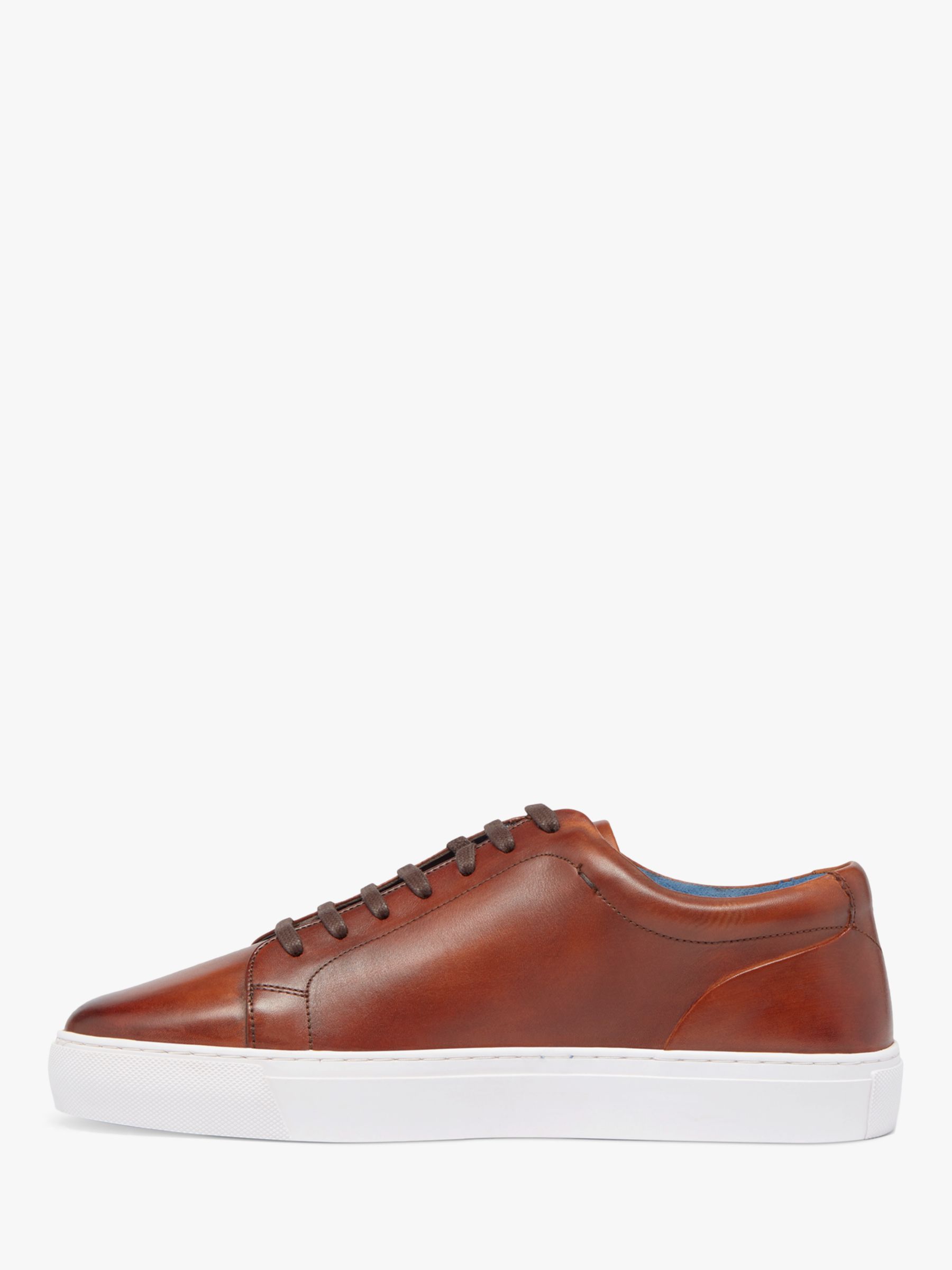 Oliver Sweeney Hayle Leather Trainers, Cognac at John Lewis & Partners
