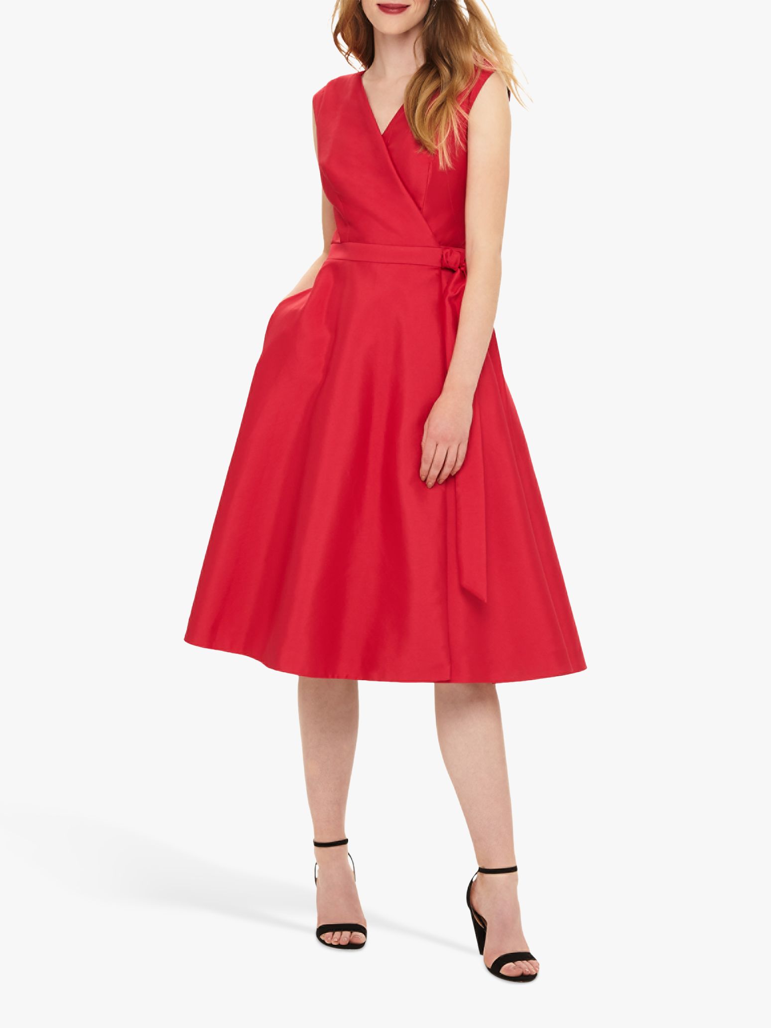 Phase Eight Estelle Fit & Flare Dress, Raspberry at John Lewis & Partners