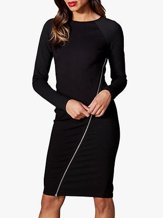 Karen Millen Zip Bodycon Dress, Black