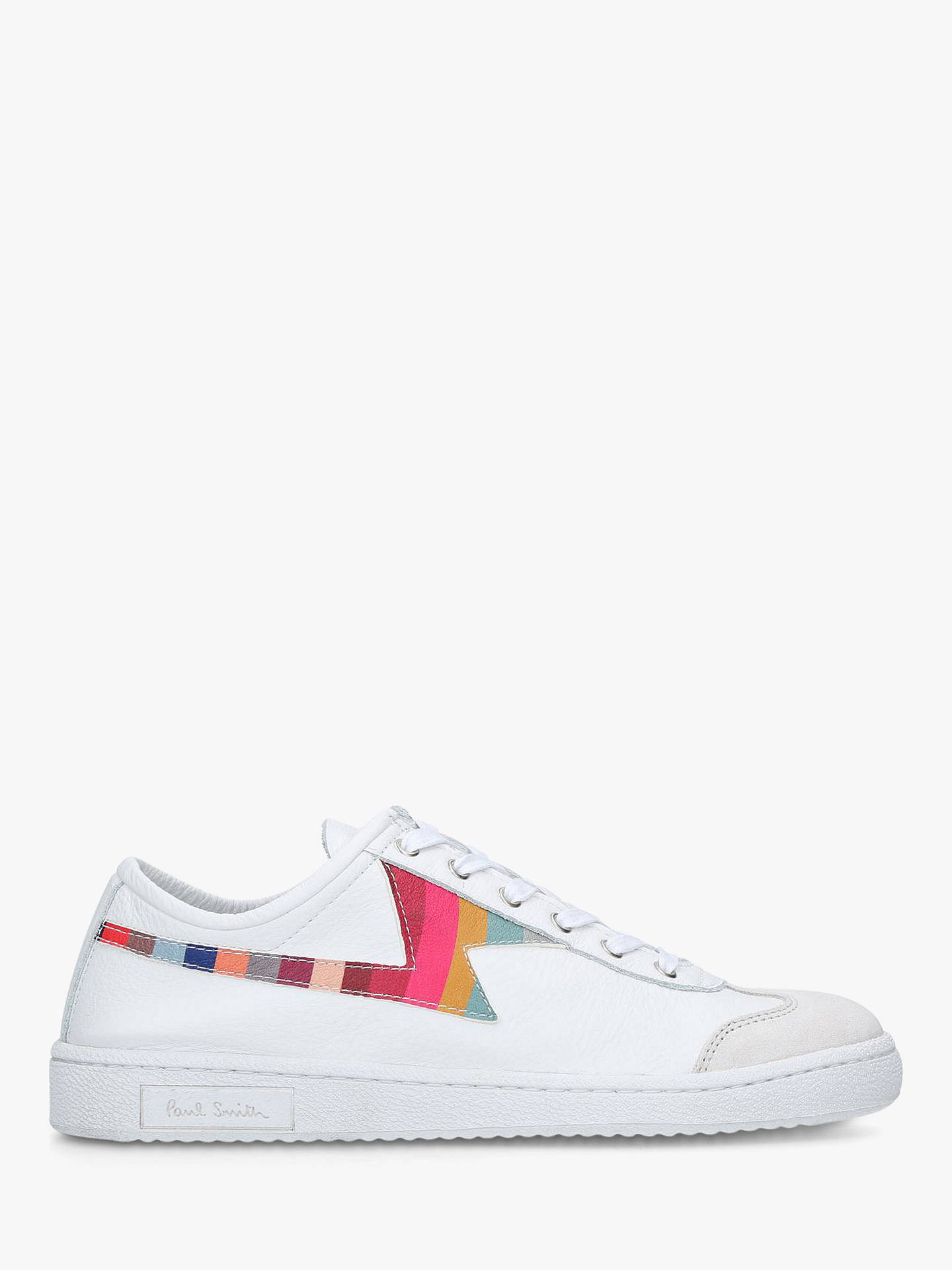 Paul Smith Ziggy Low Top Trainers, White Leather/Multi at John Lewis ...