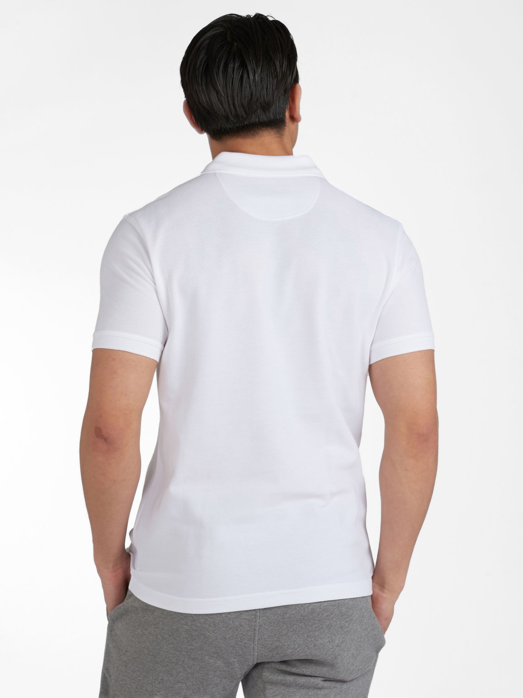 Barbour International Polo Shirt, White at John Lewis & Partners