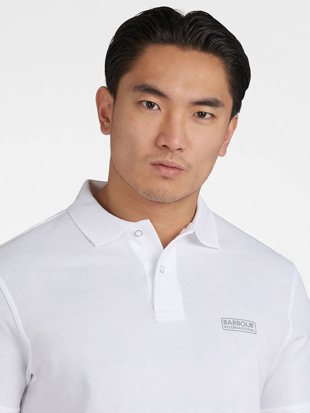 Barbour International Polo Shirt, White at John Lewis & Partners