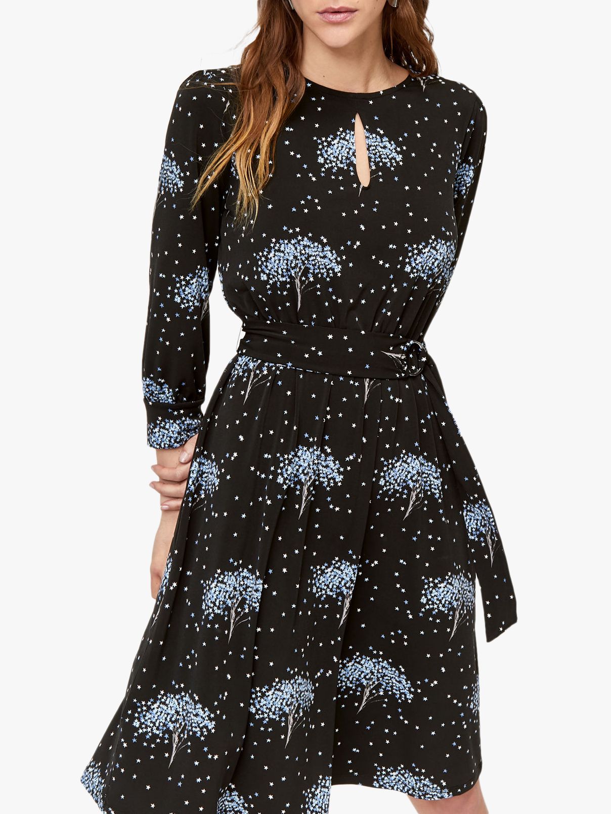 warehouse star tree print dress