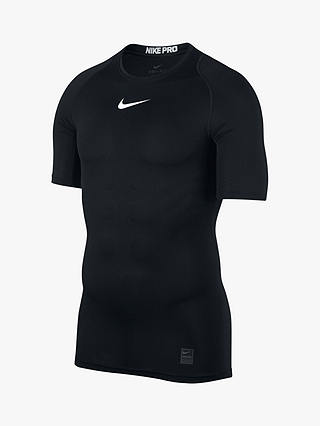 Nike Pro Short Sleeve Top, Black/White