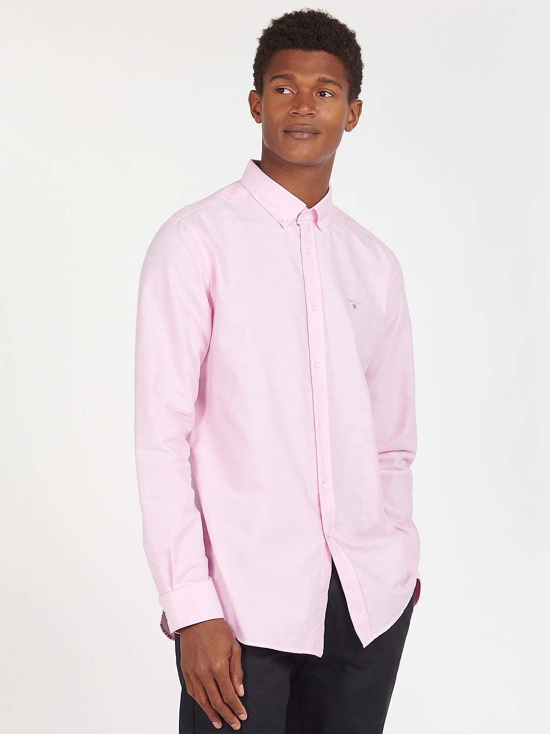 Buy Barbour Long Sleeve Oxford Shirt, Pink Online at johnlewis.com