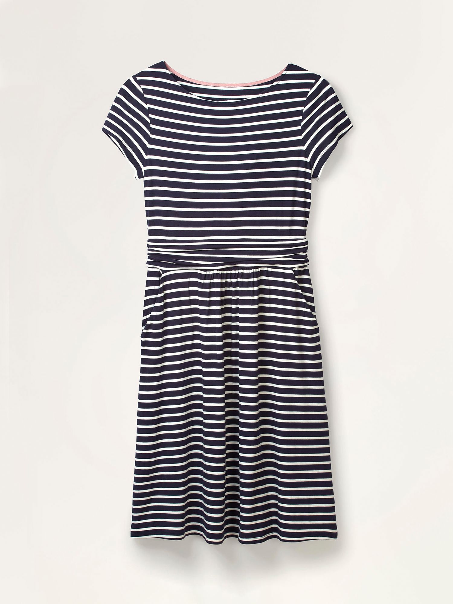 Boden Amelie Jersey Dress, Navy/Ivory, 8
